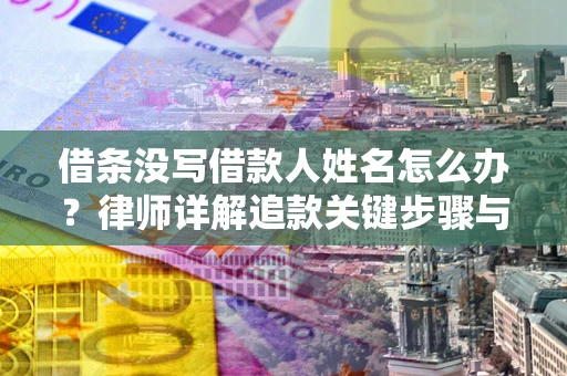 武汉借条没写借款人姓名怎么办？律师详解追款关键步骤与证据链构建