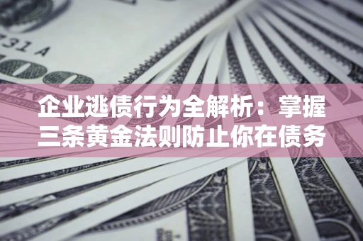 武汉企业逃债行为全解析：掌握三条黄金法则防止你在债务乱局中“踩雷”