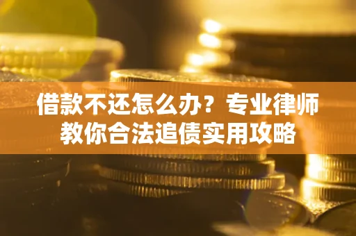 武汉借款不还怎么办？专业律师教你合法追债实用攻略